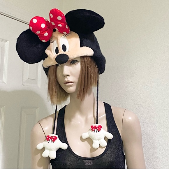 Rare Tokyo Disney Resort Minnie Mouse With Hands Character Fun Cap Hat Unisex - Picture 4 of 16